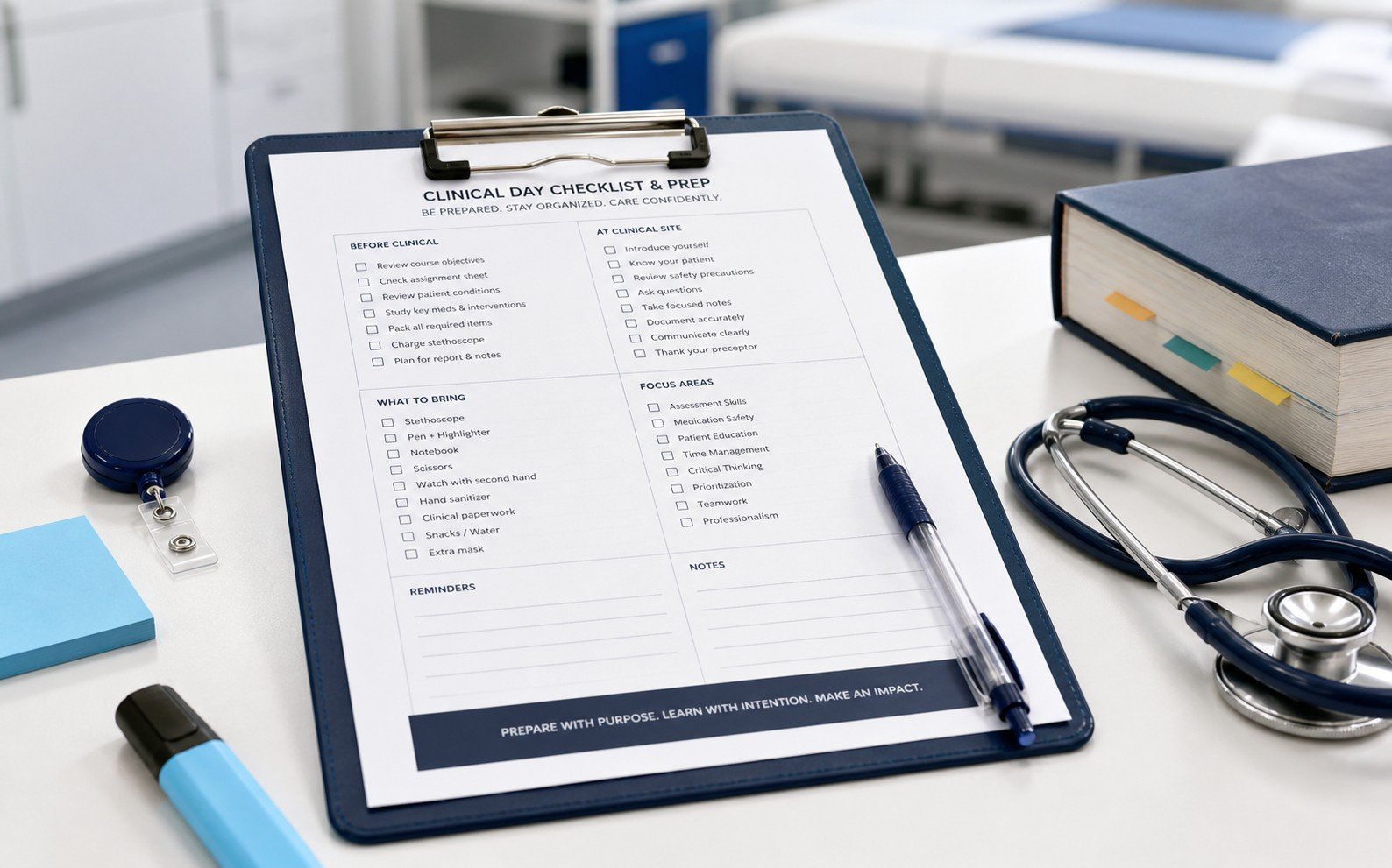Clinical checklist printable preview