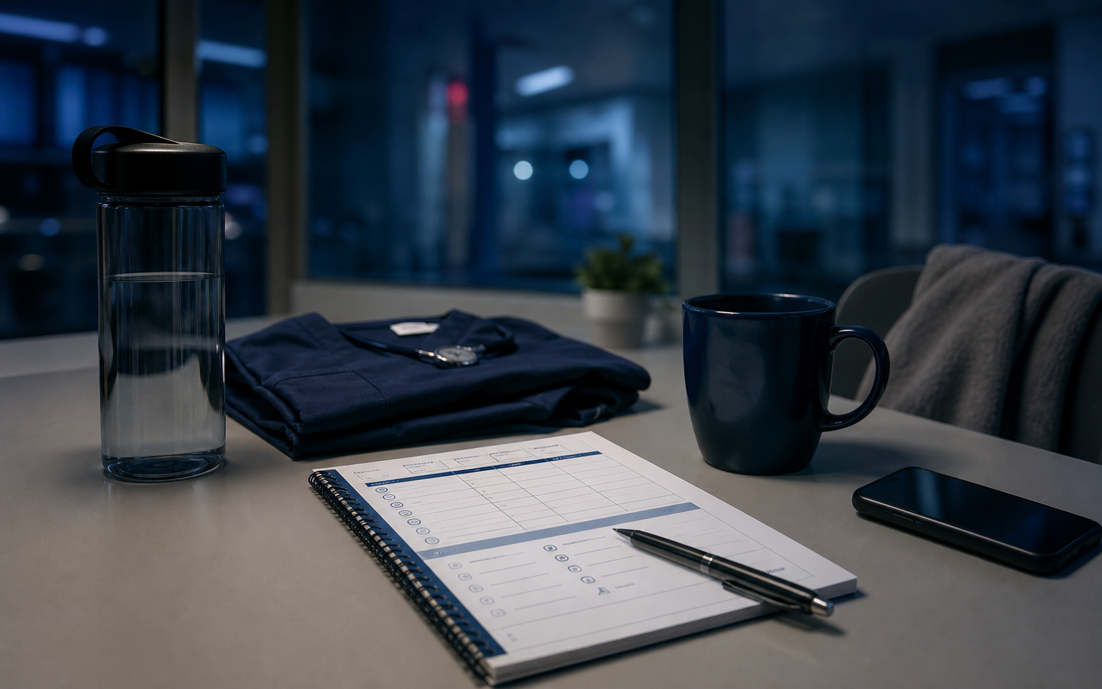 Night shift sleep hydration and recovery planner preview