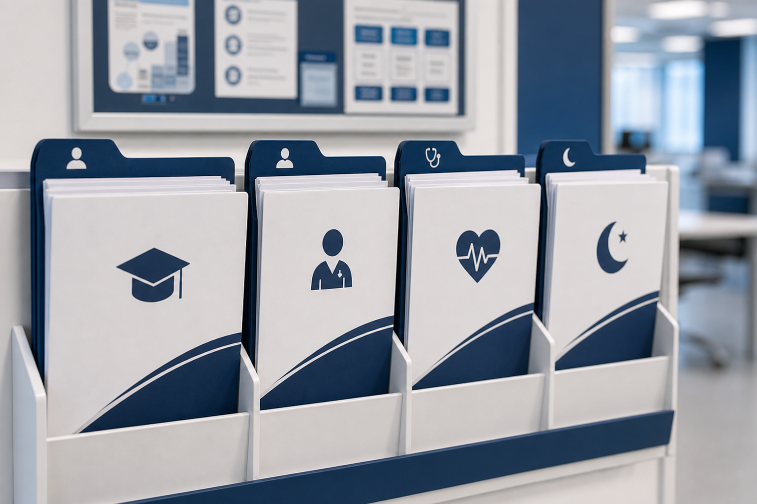 Organized pathway folders for nursing students, new grads, bedside, and night shift resources